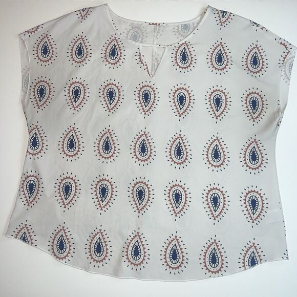 SHEIN Blouse Women 2X Peacock Boho Western Top Coastal Cowgirl Shirt Cowl Sleeve - Picture 3 of 11